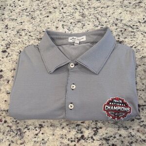 Peter Millar summer comfort UGA Champion Men's Polo Shirt - Gray Striped